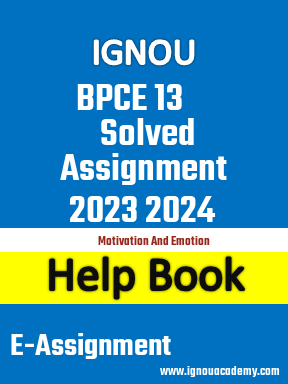 IGNOU BPCE 13 Solved Assignment 2023 2024